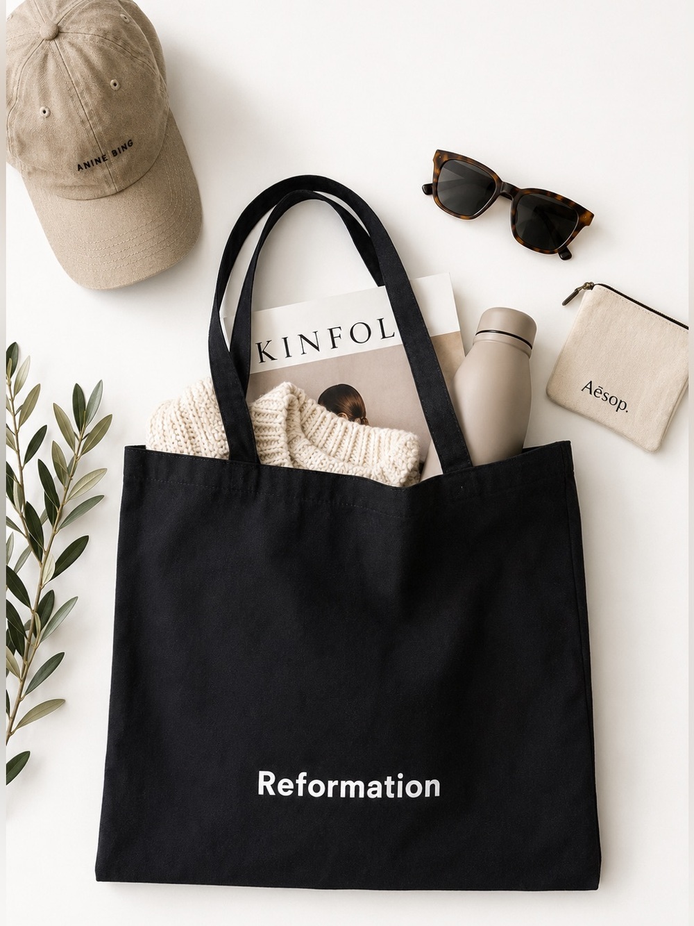 Reformation Tote Bag Black